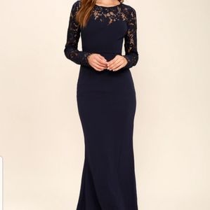 Lulus navy lace dress